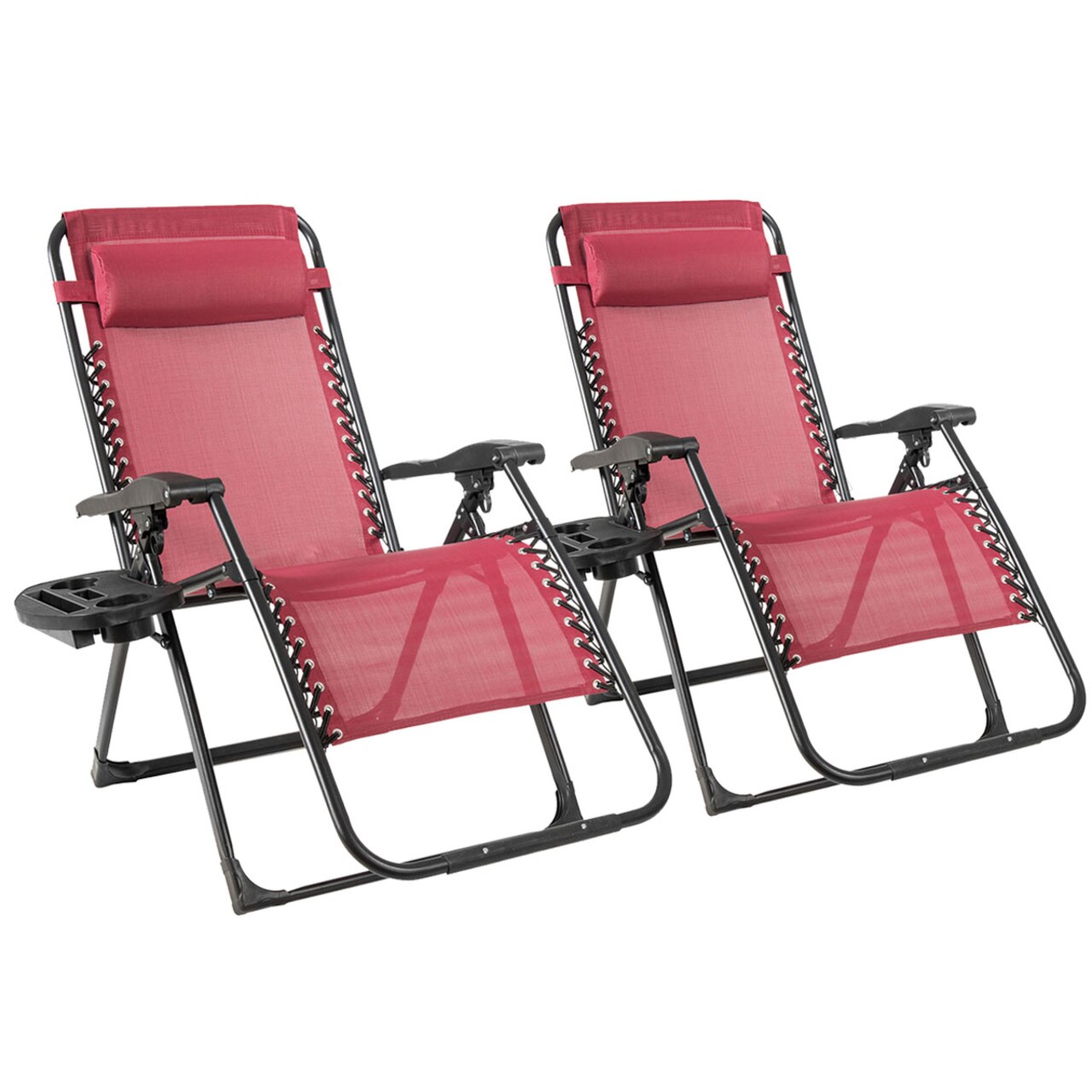 Costway 2PC Oversize Lounge Patio Heavy Duty Folding Recliner
